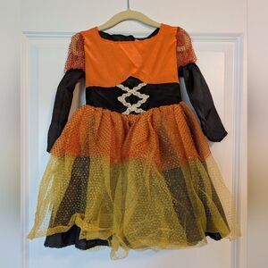 Candy Corn Witch Halloween Costume Glitter Sparkle Dress Toddler Size 18-24M